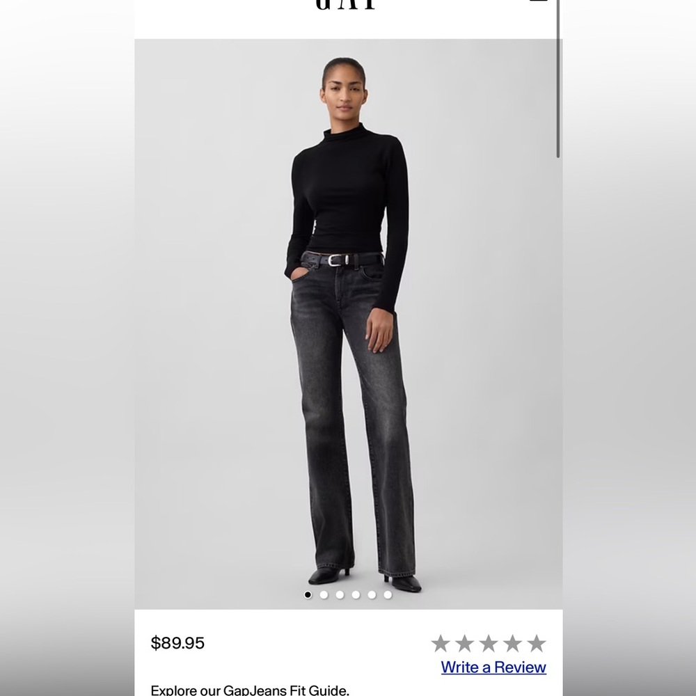 GAP mid rise rigid relaxed flare jeans